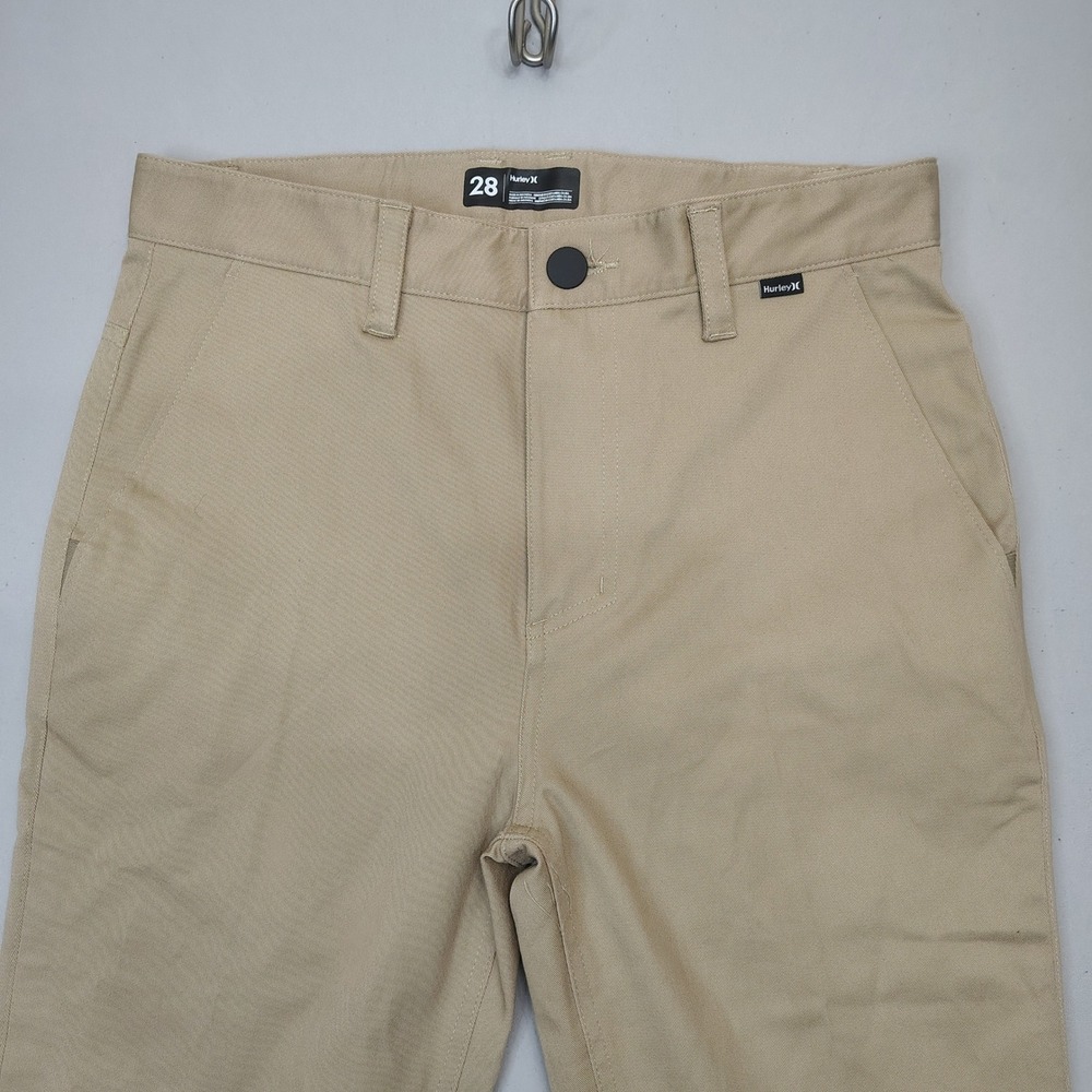 Hurley Chino Pants Mens 28 Khaki Regular Fit Straight Leg Stretch Twill Solid